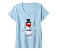 Donna VeggieTales Let It Snow Bob The Tomato Snowman Maglietta con Collo a V