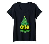 Donna VeggieTales One in A Million Christmas Tree Maglietta con Collo a V