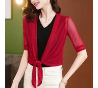 Donna Velato a Rete Bolero Scialle Cardigan Top Corto Coprispalle Mantellina