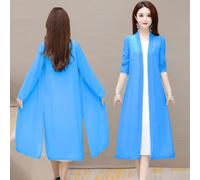 Donna Velato a Rete Cardigan Giacca Midi Aperto Davanti Scialle Sun Camicia Mare