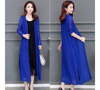 Donna Velato a Rete Cardigan Giacca Midi Aperto Davanti Scialle Sun Camicia Mare
