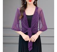 Donna Velato a Rete Coprispalle Bolero Cappotto Capsule Mantellina Top Maniche