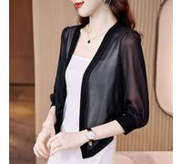Donna Velato a Rete Coprispalle Bolero Top Corto 3/4 Manica Aperta Ant IN Vari