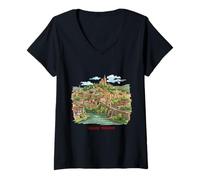 Donna Veliko Tarnovo Bulgaria, Souvenir da Viaggio Maglietta con Collo a V