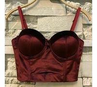 Donna Velluto Serbatoio Bustino Reggiseno Gilet Top Corto Maglia Spaghetti Strap