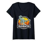 Donna Velociraptor Dinosaur Prehistoric Dinosaurs Lover Maglietta con Collo a V
