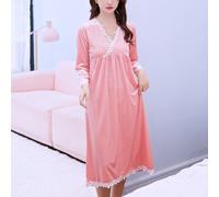 Donna Velour Biancheria da Notte Accappatoio Pizzo Bordo Midi Camicia Princess