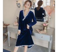 Donna Velour Biancheria da Notte Accappatoio Pizzo Bordo Midi Camicia Princess