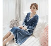 Donna Velour Biancheria da Notte Accappatoio Pizzo Bordo Midi Camicia Princess