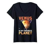 Donna Venere è Il Mio Pianeta Preferito - Venus Planet Space Lover Maglietta con Collo a V