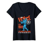 Donna Venezia EST. 1905 California Retro Vintage Design Maglietta con Collo a V