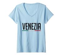 Donna Venezia Italy Gift Italian Souvenir Venezia Maglietta con Collo a V