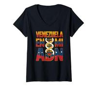 Donna Venezuela en Mi ADN Venezuelan Pride Heritage Maglietta con Collo a V