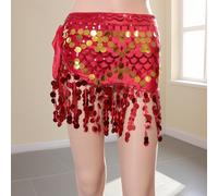 Donna Ventre Danza Paillettes Sciarpa Palco Performance Costume Stanza da Ballo