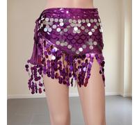 Donna Ventre Danza Paillettes Sciarpa Palco Performance Costume Stanza da Ballo