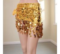 Donna Ventre Danza Paillettes Sciarpa Palco Performance Costume Stanza da Ballo