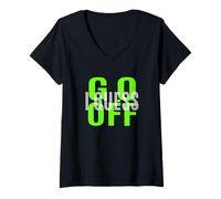 Donna Verde Don't Let Me Stop You... Grafica Verde Maglietta con Collo a V