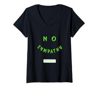 Donna Verde No Sympathy for Haters Grafica Verde Maglietta con Collo a V