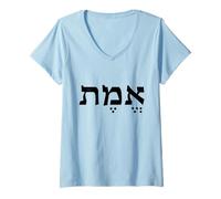 Donna verità Emet Emes Lingua ebraica Israele Parola ebraica per la verità Maglietta con Collo a V