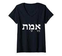 Donna verità Emet Emes Lingua ebraica Israele Parola ebraica per la verità Maglietta con Collo a V