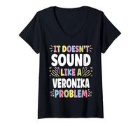 Donna VERONIKA Personalized Women's Gift Custom VERONIKA Maglietta con Collo a V