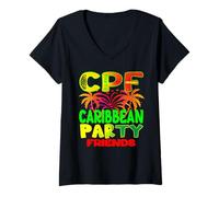 Donna Vestito da Festa Caraibico da Donna Maglietta con Collo a V