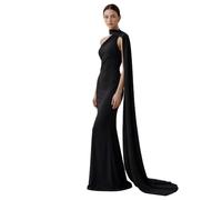 Donna Vestito Damigella Ballo Danza Abito Elegante Da Sera Lungo | Abito Con Una Manica Lunga,Lunghezza Al Pavimento,Falda Fluida Asimmetrica,Club,Festa Serale,Cocktail,In Fancy Dress