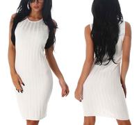 Donna Vestito Elasticizzato Sottile Ripp Strisce Astuccio Cocktail Party 36 38
