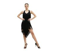 Donna Vestito Latino Americano Abito Pattinaggio Artistico da Salsa | Vestito Flapper Degli Anni ',Competizione,Collo V Senza Maniche,Pratica,Tango,Ginnastica,Recitali,Samba,Rumba,Sala,Disco