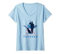 Donna Veterano - Heroes of This Nation (USA Army Graphic) Maglietta con Collo a V