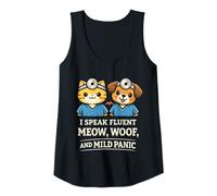Donna Veterinario I Speak Fluent Meow WOOF And Mild Panic Canotta