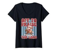 Donna Via per lodare Il Cane Lord Morkie Maglietta con Collo a V
