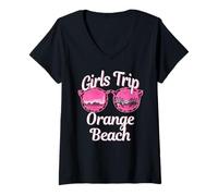 Donna Viaggio delle Ragazze Orange Beach Bachelorette Donne Viaggio Maglietta con Collo a V
