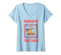 Donna Viaggio di Bangkok Abbinato 2026 e Vacanze in Thailandia Maglietta con Collo a V