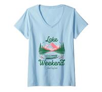 Donna Viaggio di Vacanza nel fine Settimana sul Lago Charleston Carolina del Sud Maglietta con Collo a V