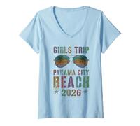 Donna Viaggio per Bambine Panama City Beach 2026 Vacanze Spring Break Maglietta con Collo a V