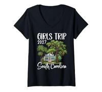 Donna Viaggio Ragazze 2027 Carolina del Sud Maglietta con Collo a V
