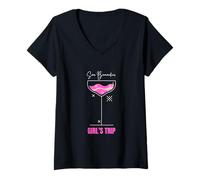 Donna Viaggio Ragazze Bevanda Spiaggia San Bernardino California Maglietta con Collo a V
