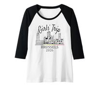 Donna Viaggio Ragazze Bruxelles Belgio 2026 | Girls Travel Vacation Maglia con Maniche Raglan
