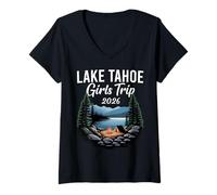 Donna Viaggio Ragazze Lake Tahoe 2026 Maglietta con Collo a V