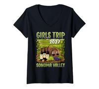 Donna Viaggio Ragazze Sonoma Valley 2027 Vino Maglietta con Collo a V