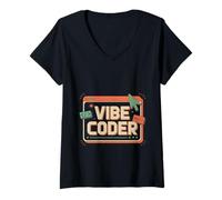 Donna Vibe Coder Software Programmer Developer Coding - Maglietta con Collo a V