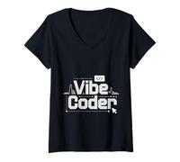 Donna Vibe Coder Software Programmer Developer Coding - Maglietta con Collo a V