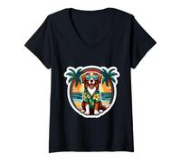 Donna Vibrazioni estive del proprietario di un cane Nova Scotia Duck Tolling Retriever Maglietta con Collo a V