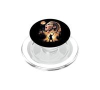 Donna vichinga mitologia norrena ragazza fanciulla ululando alla luna PopSockets PopGrip per MagSafe