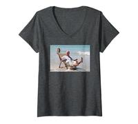 Donna Victor Meldrew in Vacanza Un Piede nella Tomba Commedia Maglietta con Collo a V