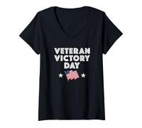 Donna Victory Day Veterans Day Happy Veterans Victory Day Holiday Maglietta con Collo a V