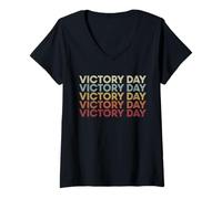 Donna Victory Day Veterans Day Happy Victory Day Holiday Maglietta con Collo a V