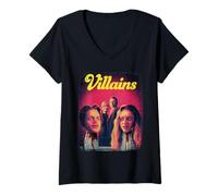 Donna Villains Poster Maglietta con Collo a V