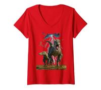 Donna Vincent HIE Velociraptor Jurassic Predator Dinosaur Classic Maglietta con Collo a V